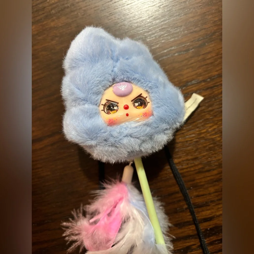 Baby Three Cat Teasing Stick Plush Series Confirmed Rainbow Puff